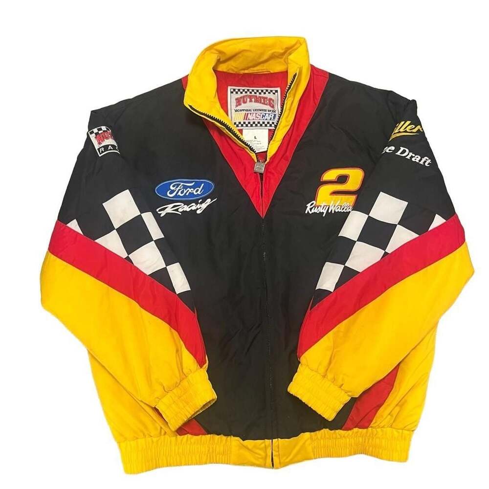 Vintage Nutmeg NASCAR Rusty Wallace Miller Genuine Draft Racing Jacket